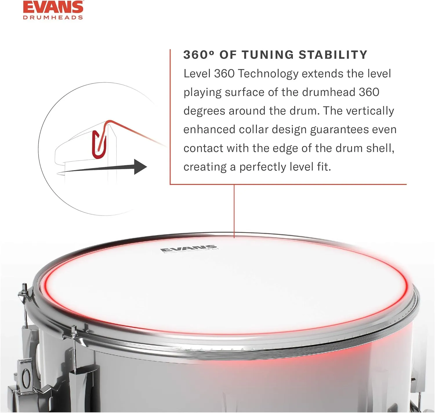 Evans Hydraulic Drum Heads - B14HB - Drum Head with Layer of Oil - Supresses Unwanted Overtones - Ideal for Rock, Metal, & Funk - Blue, 14 Inch