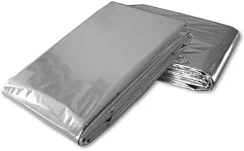 Ever Ready First Aid Mylar Rescue Blanket, Large Silver Thermal Sheet for Emergency and Survival, 54” x 84” – 5 Count