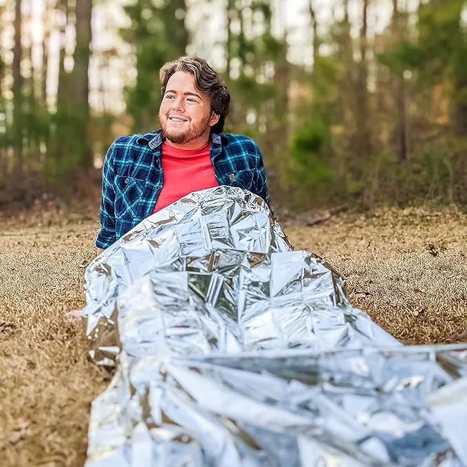 Ever Ready First Aid Mylar Rescue Blanket, Large Silver Thermal Sheet for Emergency and Survival, 54” x 84” – 5 Count