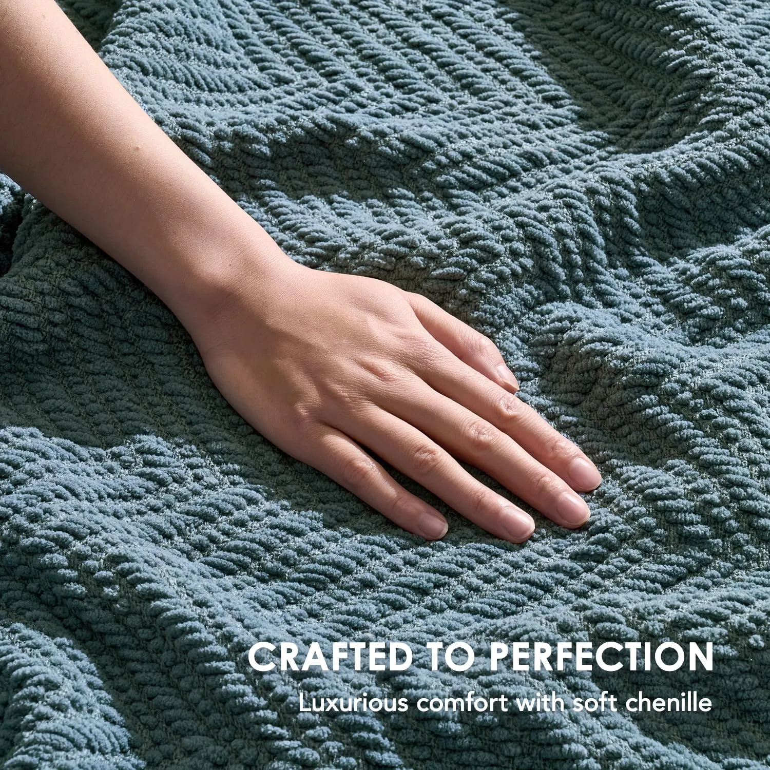 EVERGRACE Chenille Knit Stormy Blue Throw Blanket for Couch, Textured Woven Boho Knitted Blanket for Bed, Super Soft Cozy Shabby Chic Knit Throw with Tassels for Farmhouse Home Decor, 60”x80”