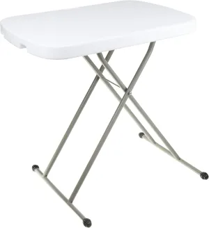 Everyday Home Folding Table - Lightweight Portable Folding Desk - Small Plastic Table for TV Tray, Playing Cards, and Craft Room (White)