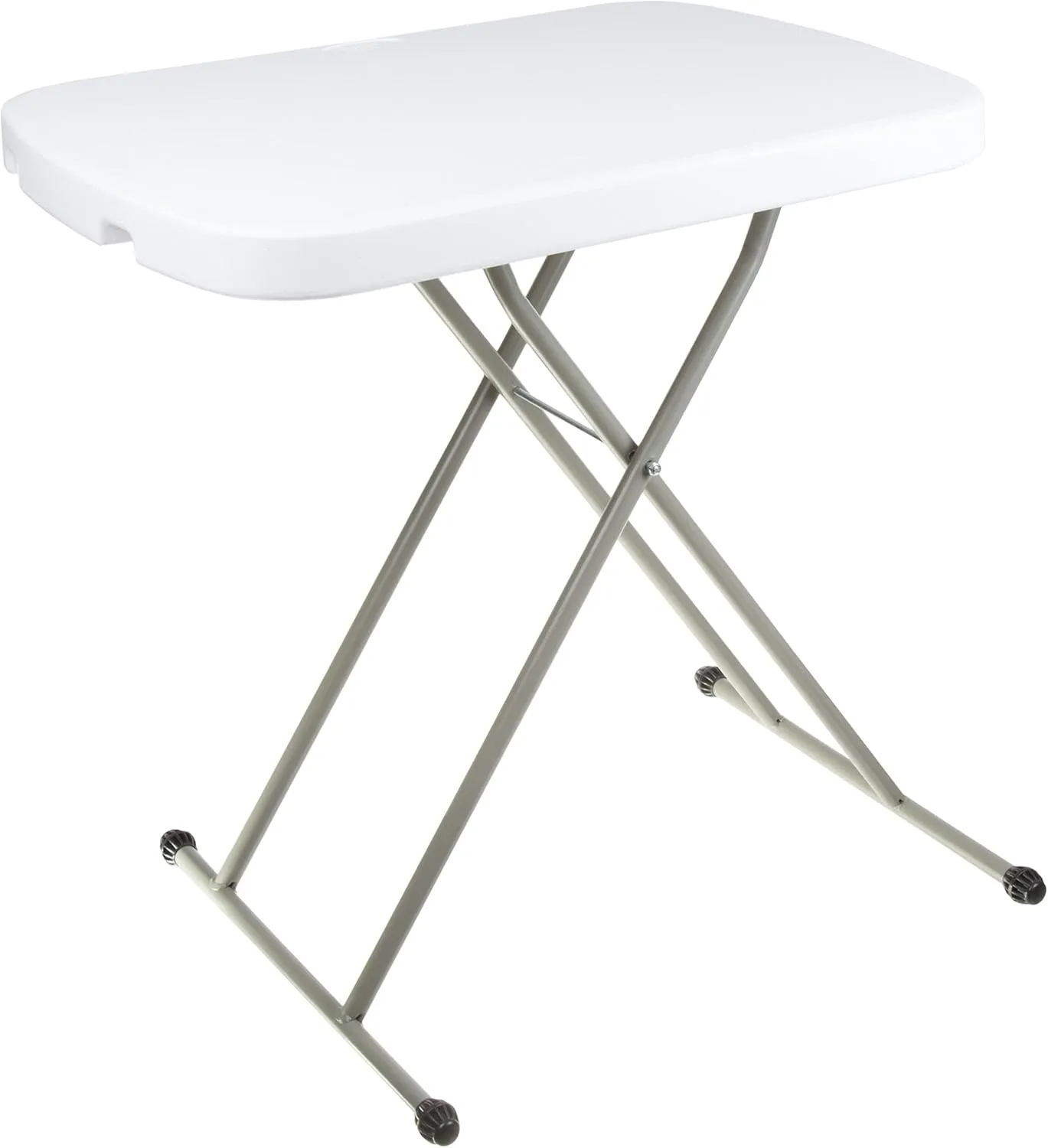 Everyday Home Folding Table - Lightweight Portable Folding Desk - Small Plastic Table for TV Tray, Playing Cards, and Craft Room (White)