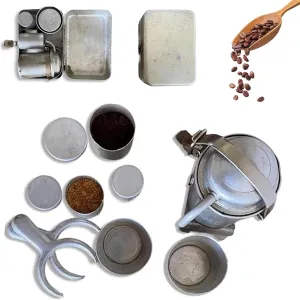 Extra Rare Collectors Camping Coffee Kit, Vintage Outdoor Travel Pour Over Coffee Kit, Vintage Nostalgia Espresso Pour Over Set, Portable Espresso Maker and Cups Set for Travel, Camping