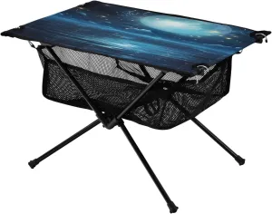 Fantasy Dream Pattern Portable Folding Camping Table, Compact Lightweight Beach Table with Carrying Bag for Outdoor Picnics, BBQs, Camp