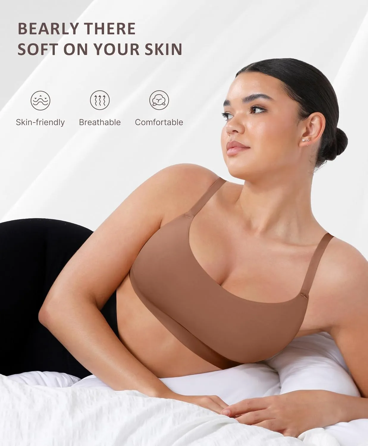 FeelinGirl Seamless Bras Wireless Bralettes for Women, No Wire Unlined Comfort Buttery Soft for Sleep Everyday Bras