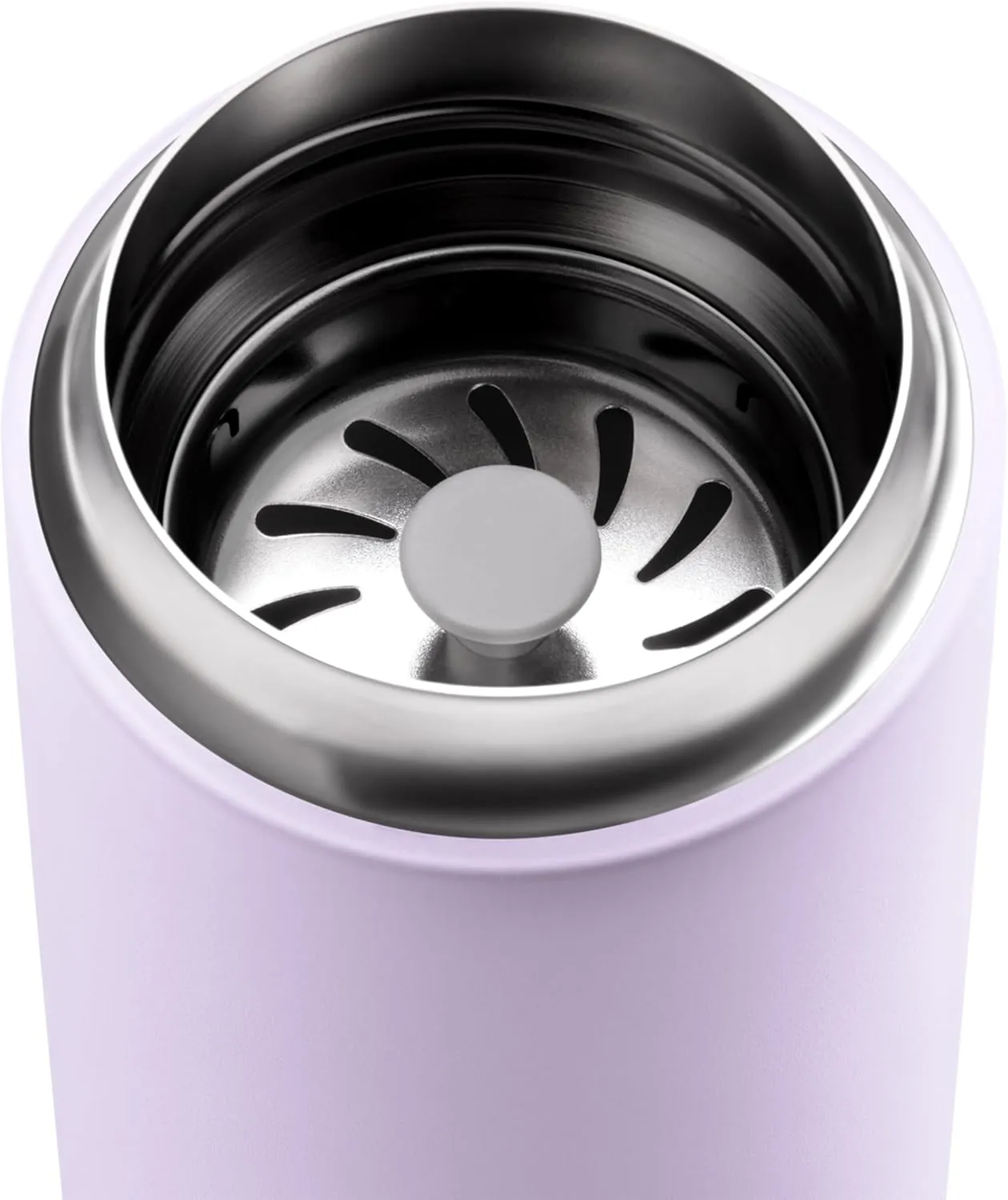 Fellow 12 oz Carter Move Travel Mug - Vacuum-Insulated Stainless Steel Travel Coffee Mug - Coffee Tumbler with Ceramic Interior and Splash Guard - Lavender Purple
