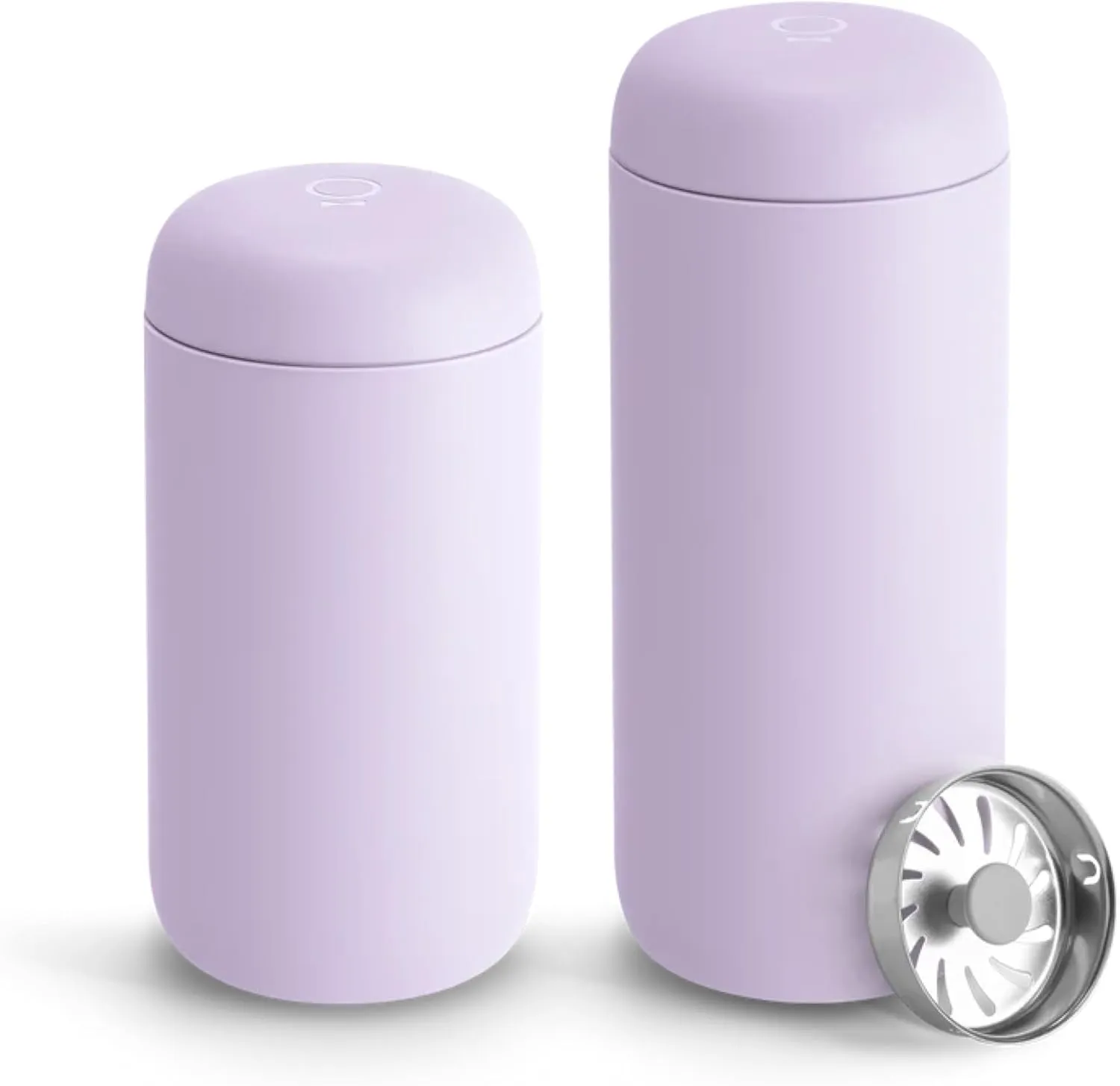 Fellow 12 oz Carter Move Travel Mug - Vacuum-Insulated Stainless Steel Travel Coffee Mug - Coffee Tumbler with Ceramic Interior and Splash Guard - Lavender Purple