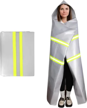Fireproof Cloak with Hood – fire Cloak for Person, fire Extinguisher for Home, Large fire Blanket 71 x 63 Ins - Protection fire Safety Blanket Large