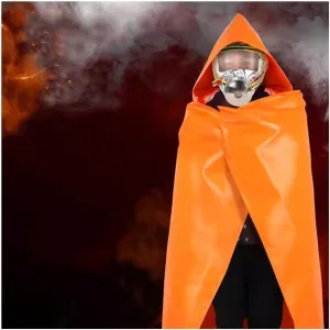 Fireproof Cloak With Hood, Fire Emergency Survival Safety Blanket for Adult and Hildren Full Body Protection 1100℃ Flame Retardant Reusable