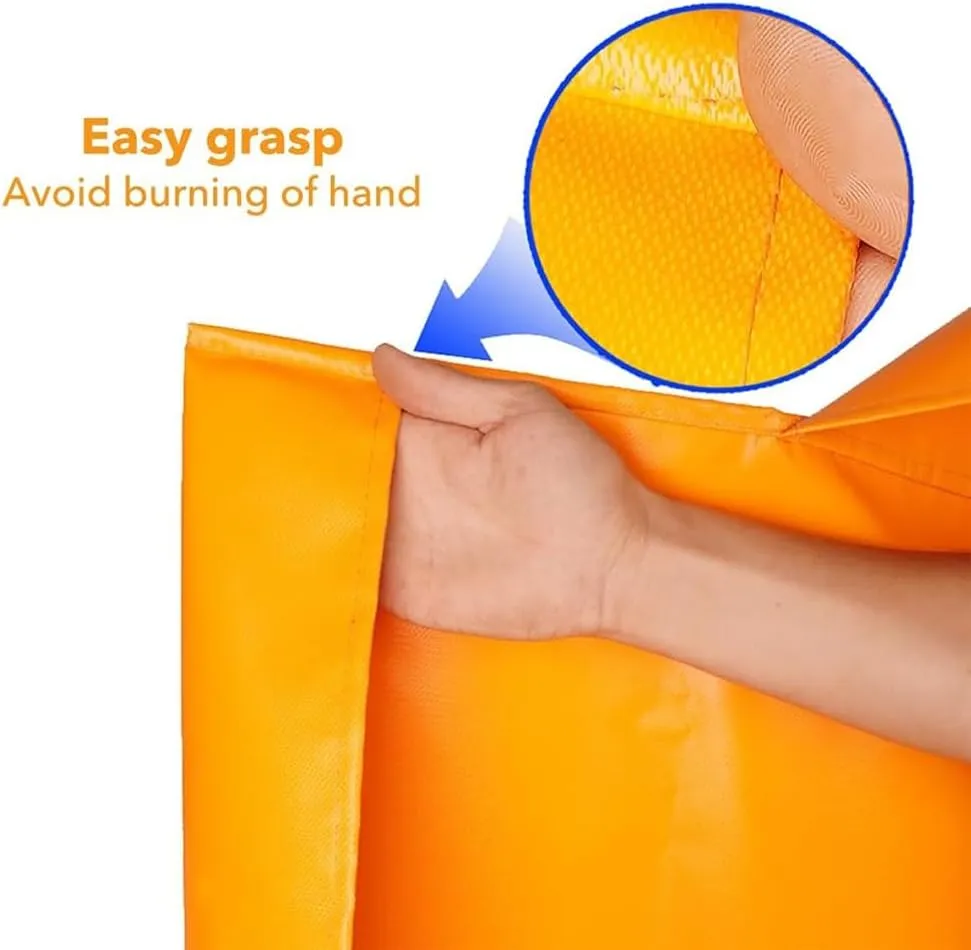 Fireproof Cloak With Hood, Fire Emergency Survival Safety Blanket for Adult and Hildren Full Body Protection 1100℃ Flame Retardant Reusable