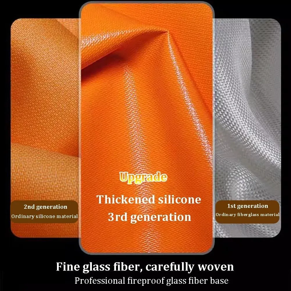 Fireproof Cloak With Hood, Fire Emergency Survival Safety Blanket for Adult and Hildren Full Body Protection 1100℃ Flame Retardant Reusable