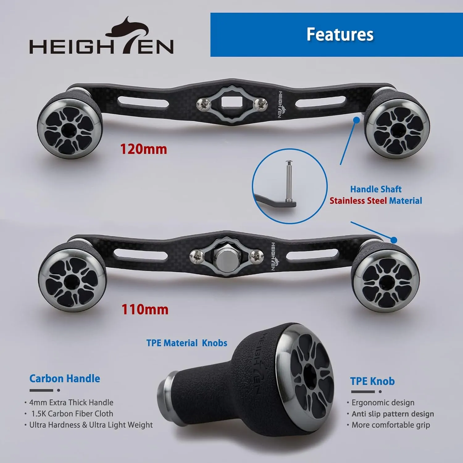 Fishing Reel Handle for Shiman0 Daiwa Abu Garcia Penn Kaking Lew's Baitcasting Reel Power Handle Crank Accessory