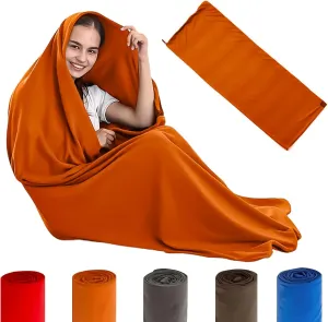 Fleece Sleeping Bag Liner, Travel Sheets, Camping Sleep Sack Adult, Ideal for Backpacking, Hotels and Hostels, Business Trips, Camping
