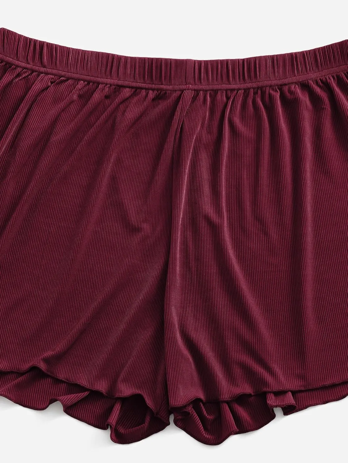 Floerns Women's Plus Size Solid Pajama Shorts 2 Pack Soft Lounge Sleep Shorts
