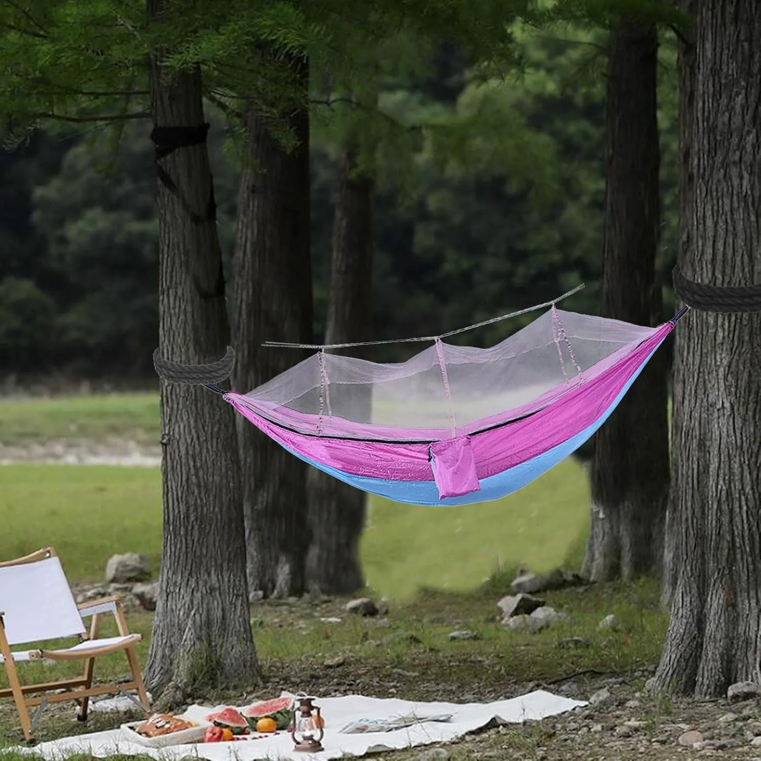Fly Net Hammock, Mesh Outdoor Hammock, Portable Camping Hammock - Outdoor Mesh Hammock Bed, Breathable and Robust Camping Equipment for Hiking and Outdoor