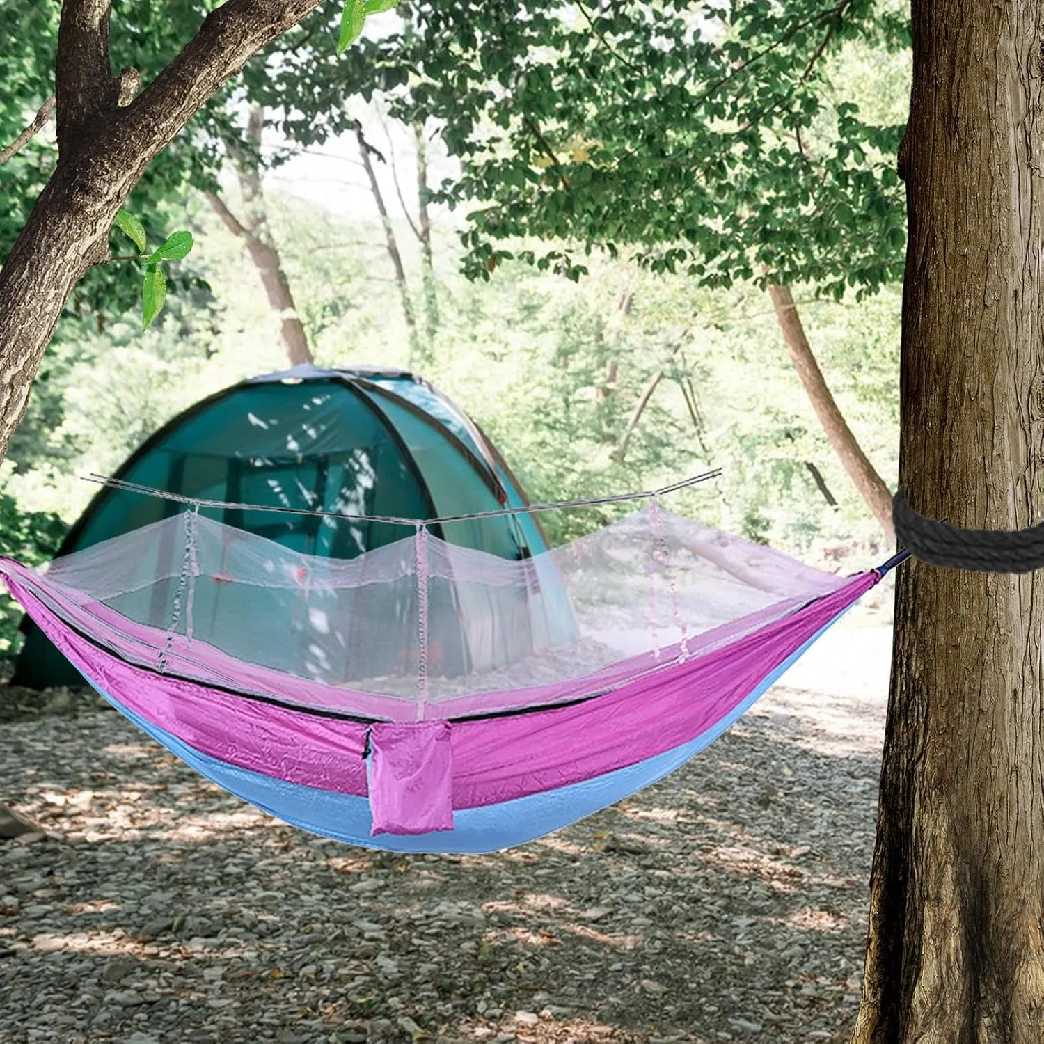 Fly Net Hammock, Mesh Outdoor Hammock, Portable Camping Hammock - Outdoor Mesh Hammock Bed, Breathable and Robust Camping Equipment for Hiking and Outdoor