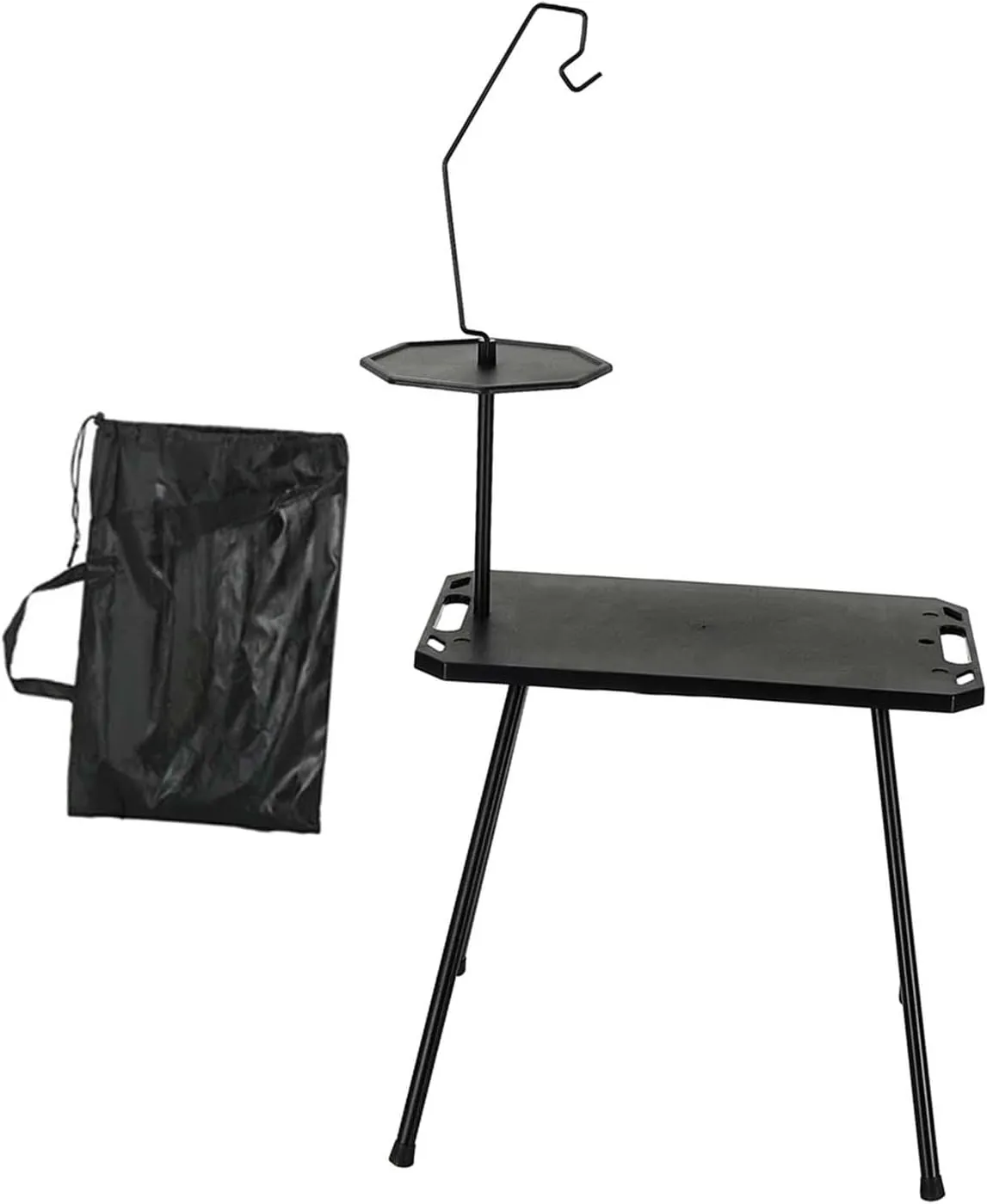 Foldable Camping Table Camp Table Practical Multipurpose with Carry Bag Picnic Cooking Desk for Family Reunions Parties BBQ, with Light Holder