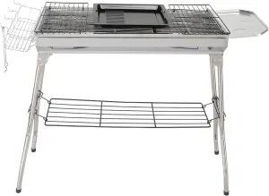 Foldable Grill Table, Portable Folding Table, BBQ Grill, Korean BBQ Grill for Outdoor Cooking Camping Table for Ourdoor, Camping, Picnic, Beach 100 x 31 x 71CM