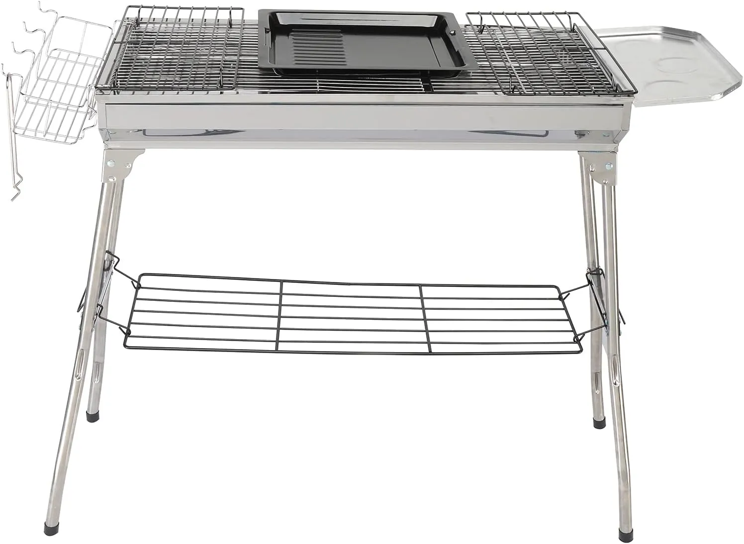 Foldable Grill Table, Portable Folding Table, BBQ Grill, Korean BBQ Grill for Outdoor Cooking Camping Table for Ourdoor, Camping, Picnic, Beach 100 x 31 x 71CM
