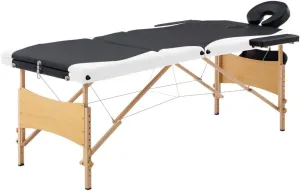Foldable Massage Table for Ultimate Relaxation, Adjustable Height and Comfort, Home and Professional Use, Black and White