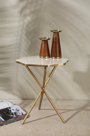 Foldable Table - Ivory Enamel Finish