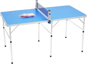 Foldable Table Tennis Tables, Portable Indoor Outdoor Tennis Table Ping Pong, Mid Size Ping Pong Table Game Set, with Net, 2 Rackets and 3 Table Tennis Balls,Table Folding Size 30 * 30 * 2.55inch