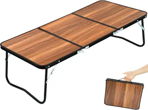 Folding Camping Table, 3 Fold Portable Picnic Table with Aluminum Legs, Lightweight Foldable Beach Table with Handle, Outdoor Table for Camping, BBQ, Cooking, Travel, Patio, Garden