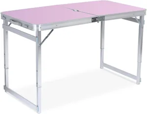 Folding Camping Table Aluminum Height Adjustable Lightweight Portable Dining Table With Umbrella Hole Portable Handle Weatherproof Table For Outdoor Picnic Camping Beach Backyard 47.2 * 23.6inch