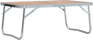Folding Camping Table Brown Aluminium 23.6x15.7