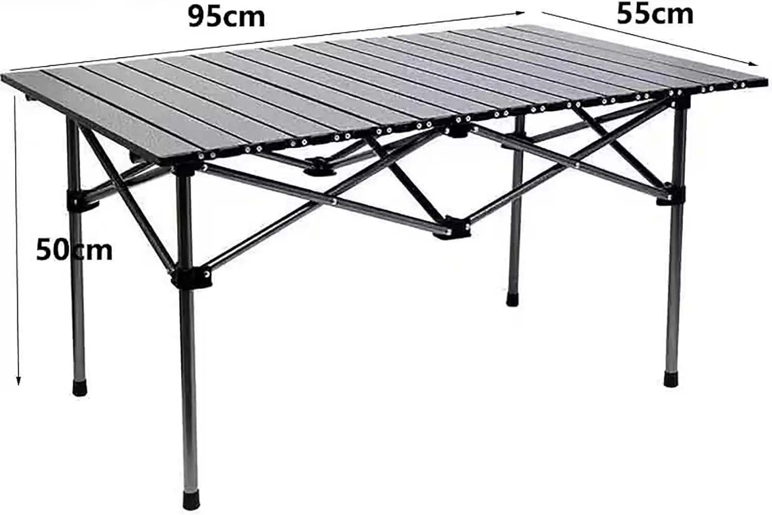 Folding Camping Table, Portable Roll-up Outdoor Table, Large Carrying Bag, Aluminum Table for Indoor & Outdoor Picnic BBQ Backyards Beach,Black