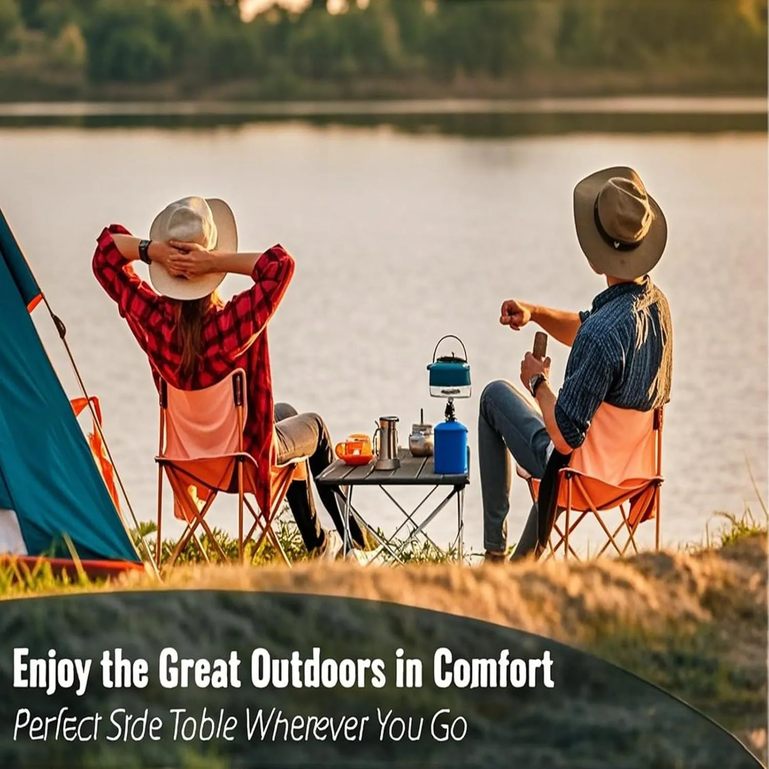 Folding Camping Table with Carry Bag, Roll-Up Aluminum Table for Camping, Beach, Travel, and Outdoor Cooking, Compact and Lightweight Black 50×53×50cm/19.7×20.9×19.7in