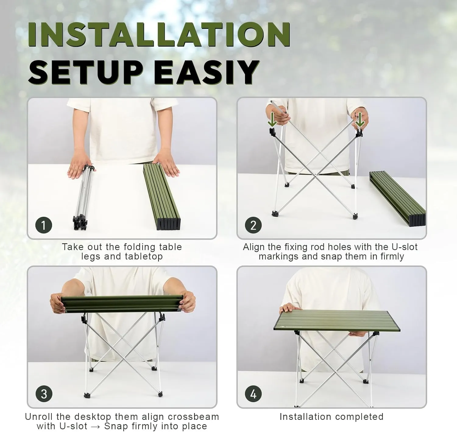 Folding Camping Table with Ultralight Aluminum Frame & Carry Bag Small Portable Table for Beach, Picnics, BBQ, Hiking & Outdoor Essentials (Black, Small)