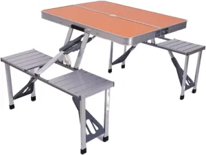 Folding Camping Tables Outdoor Camping Folding Table and Chair One Table Four Chairs Aluminum Alloy Connected Simple Portable Folding Picnic Table