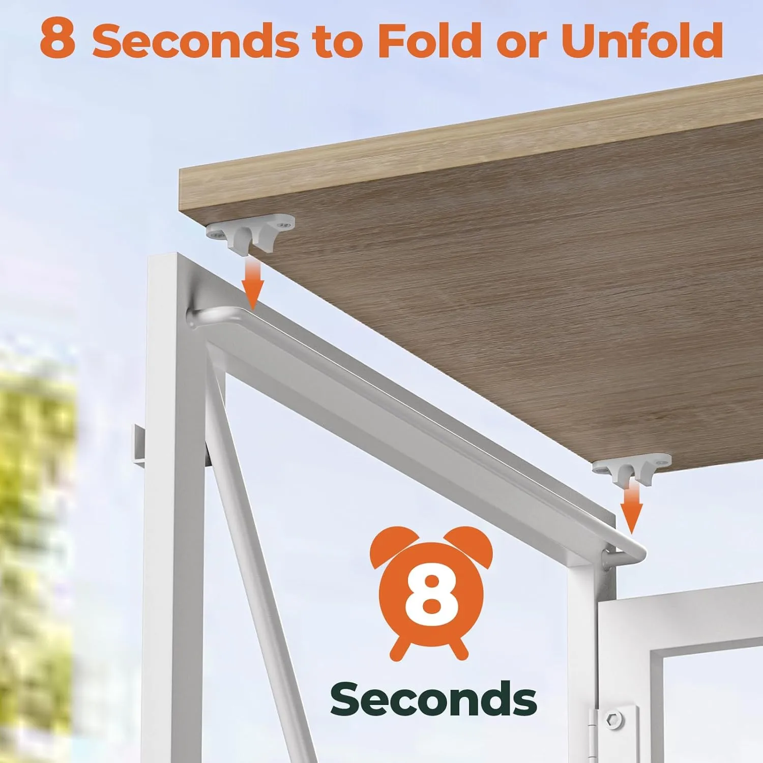 Folding Desk with Storage Pocket for Small Spaces, 39.4 Inch Foldable Desk with Headphone Hook for Bedroom Home Office, Portable Writing Table, Easy Assembly, Oak