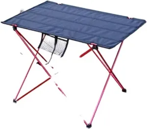Folding Dining Table Aluminium Alloy Ultra Light Folding Desk Portable Foldable Table Camping Outdoor Fur Computer Bed Tables Picnic (Color : Red)