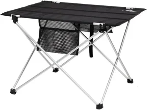 Folding Dining Table Aluminium Hiking Climbing Picnic Outdoor Camping Table Portable Foldable Desk Fur Computer Bed Ultralight (Color : L)