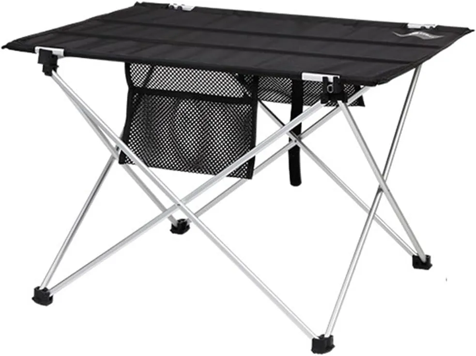 Folding Dining Table Aluminium Hiking Climbing Picnic Outdoor Camping Table Portable Foldable Desk Fur Computer Bed Ultralight (Color : L)
