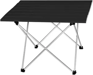 Folding Dining Table Foldable Folding Camping Hiking Desk Traveling Outdoor Fur Table Aluminum Alloy Portable Table Outdoor Fur (Color : Black 56x40.5x41cm)