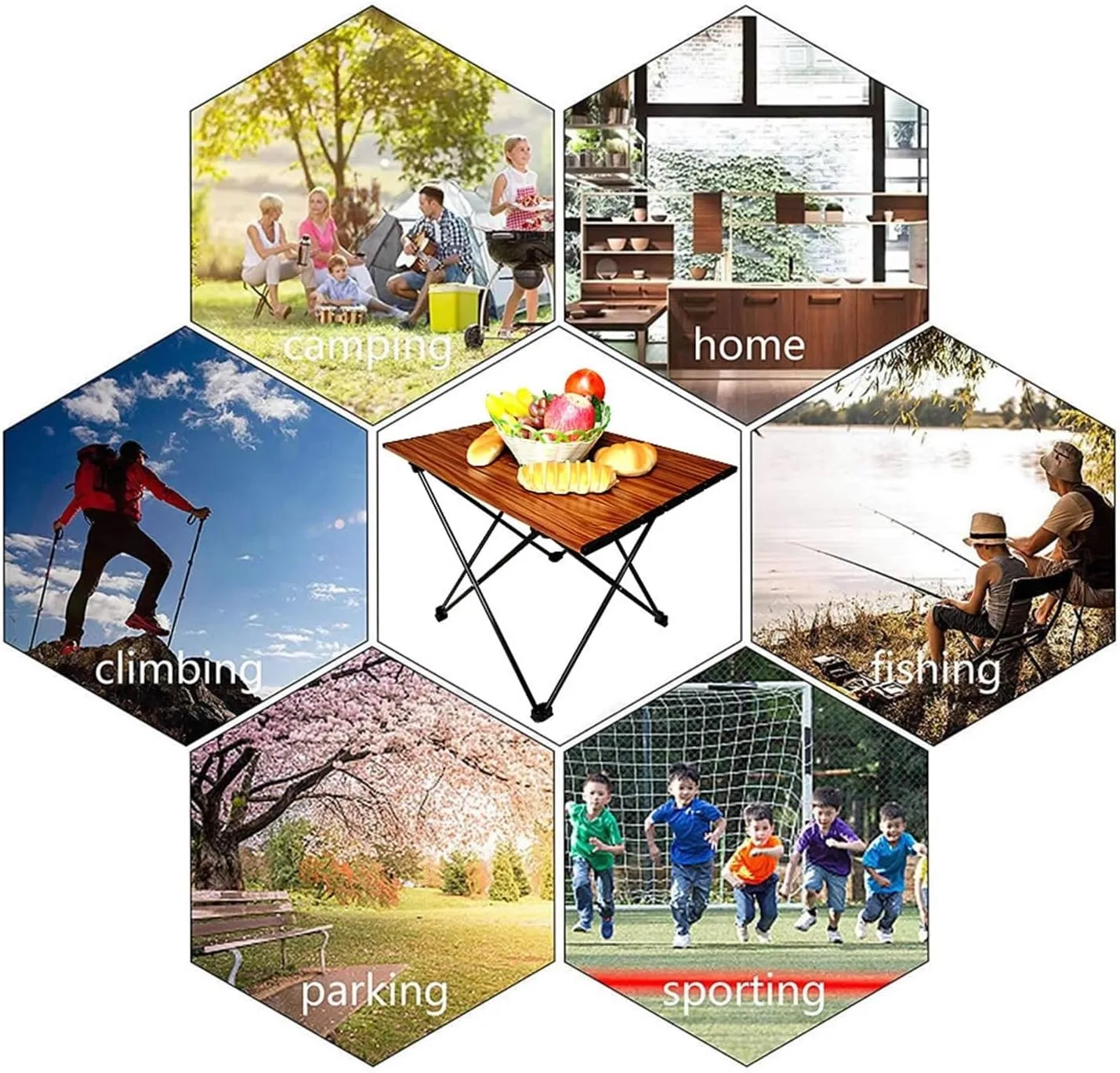 Folding Dining Table Outdoor Folding Table Computer Bed Desk for Travel Picnic BBQ Camping Foldable Table Portable Camping Table Aluminium Ultralight (Color : 01)