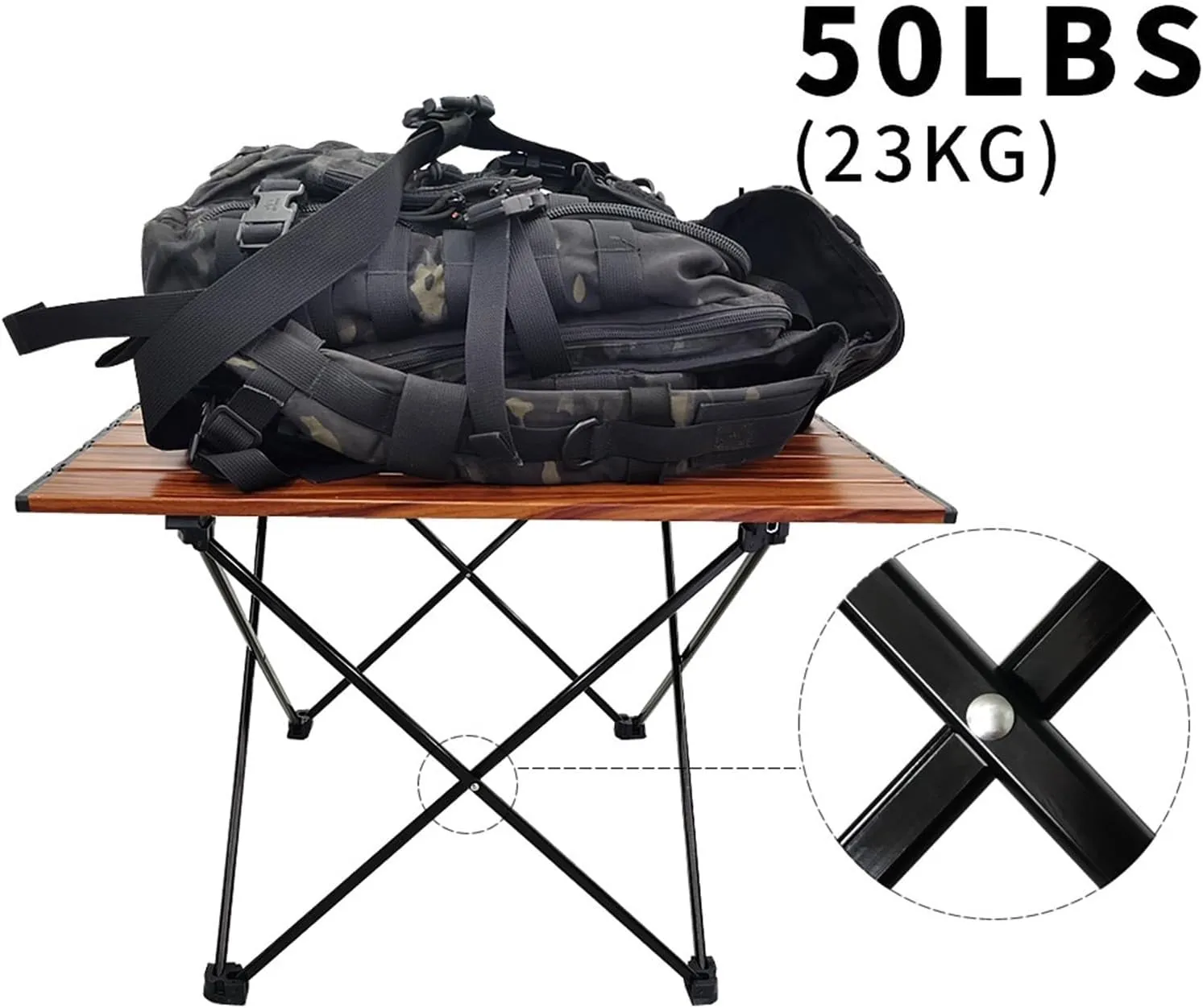 Folding Dining Table Outdoor Folding Table Computer Bed Desk for Travel Picnic BBQ Camping Foldable Table Portable Camping Table Aluminium Ultralight (Color : 01)
