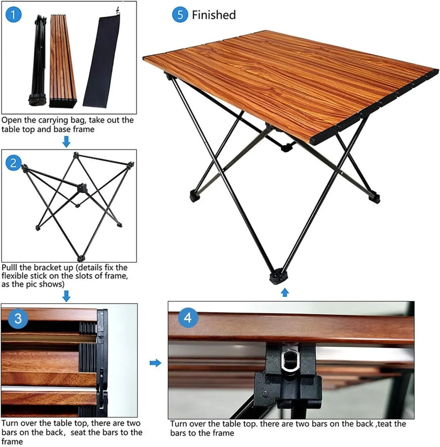 Folding Dining Table Outdoor Folding Table Computer Bed Desk for Travel Picnic BBQ Camping Foldable Table Portable Camping Table Aluminium Ultralight (Color : 01)