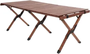 Folding Dining Table Outdoor Picnic Barbecue Tours Tableware Table for Camping Folding Egg Roll Table Portable Foldable Wood Table (Color : 120x60x43CM-01)