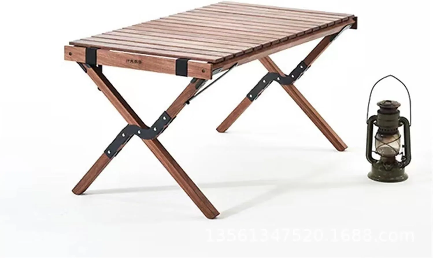 Folding Dining Table Outdoor Picnic Barbecue Tours Tableware Table for Camping Folding Egg Roll Table Portable Foldable Wood Table (Color : 90x60x43CM)