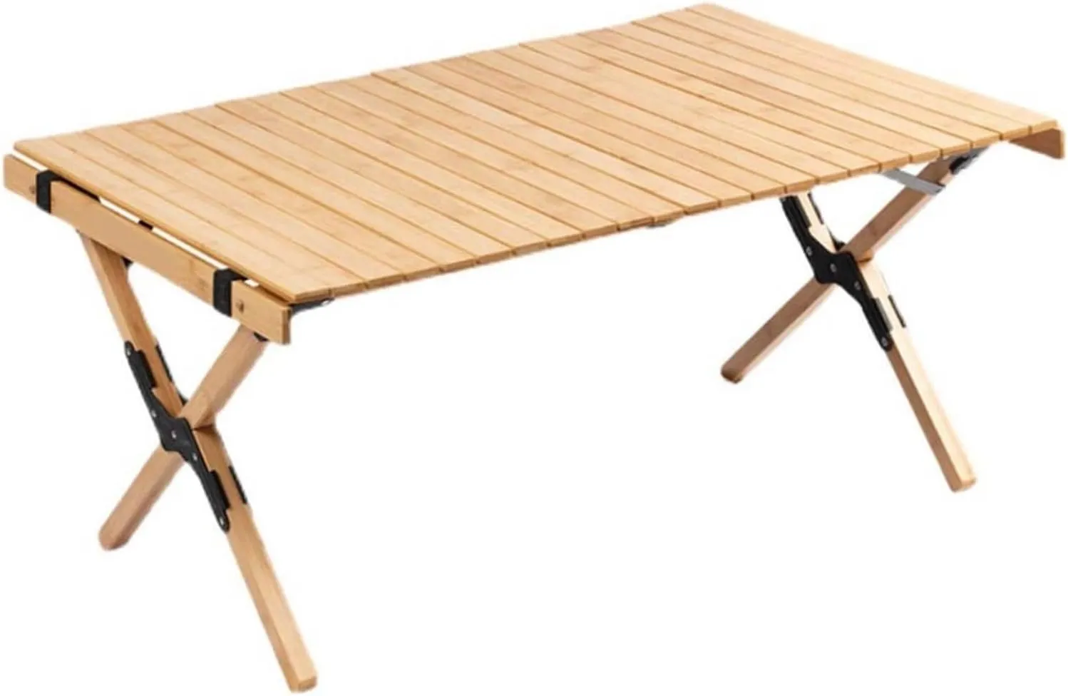 Folding Dining Table Outdoor Picnic Barbecue Tours Tableware Table for Camping Folding Egg Roll Table Portable Foldable Wood Table (Color : 90x60x43CM)