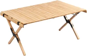 Folding Dining Table Outdoor Picnic Barbecue Tours Tableware Table for Camping Folding Egg Roll Table Portable Foldable Wood Table (Color : 90x60x43CM)