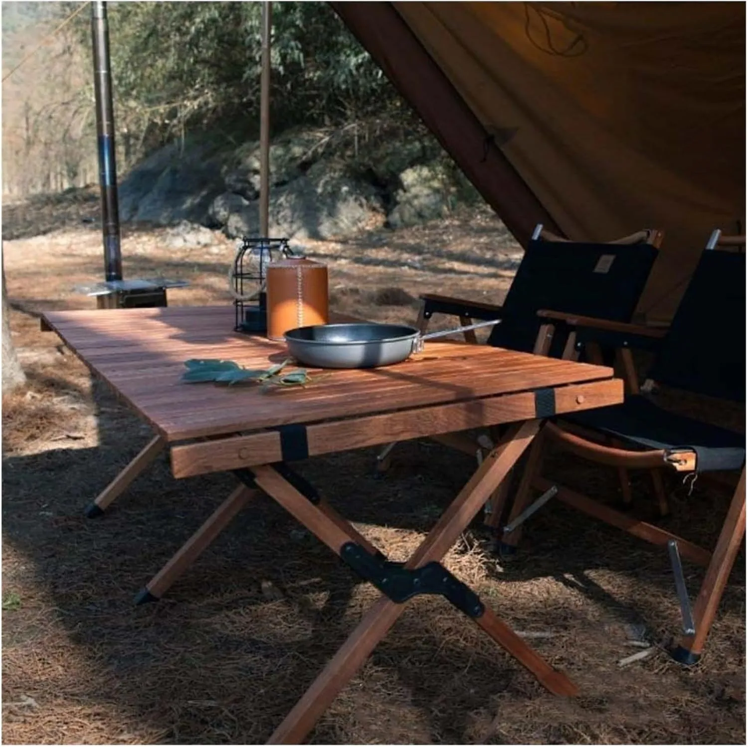 Folding Dining Table Outdoor Picnic Barbecue Tours Tableware Table for Camping Folding Egg Roll Table Portable Foldable Wood Table (Color : 90x60x43CM)