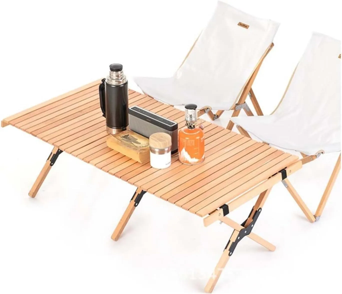Folding Dining Table Outdoor Picnic Barbecue Tours Tableware Table for Camping Folding Egg Roll Table Portable Foldable Wood Table (Color : 90x60x43CM)