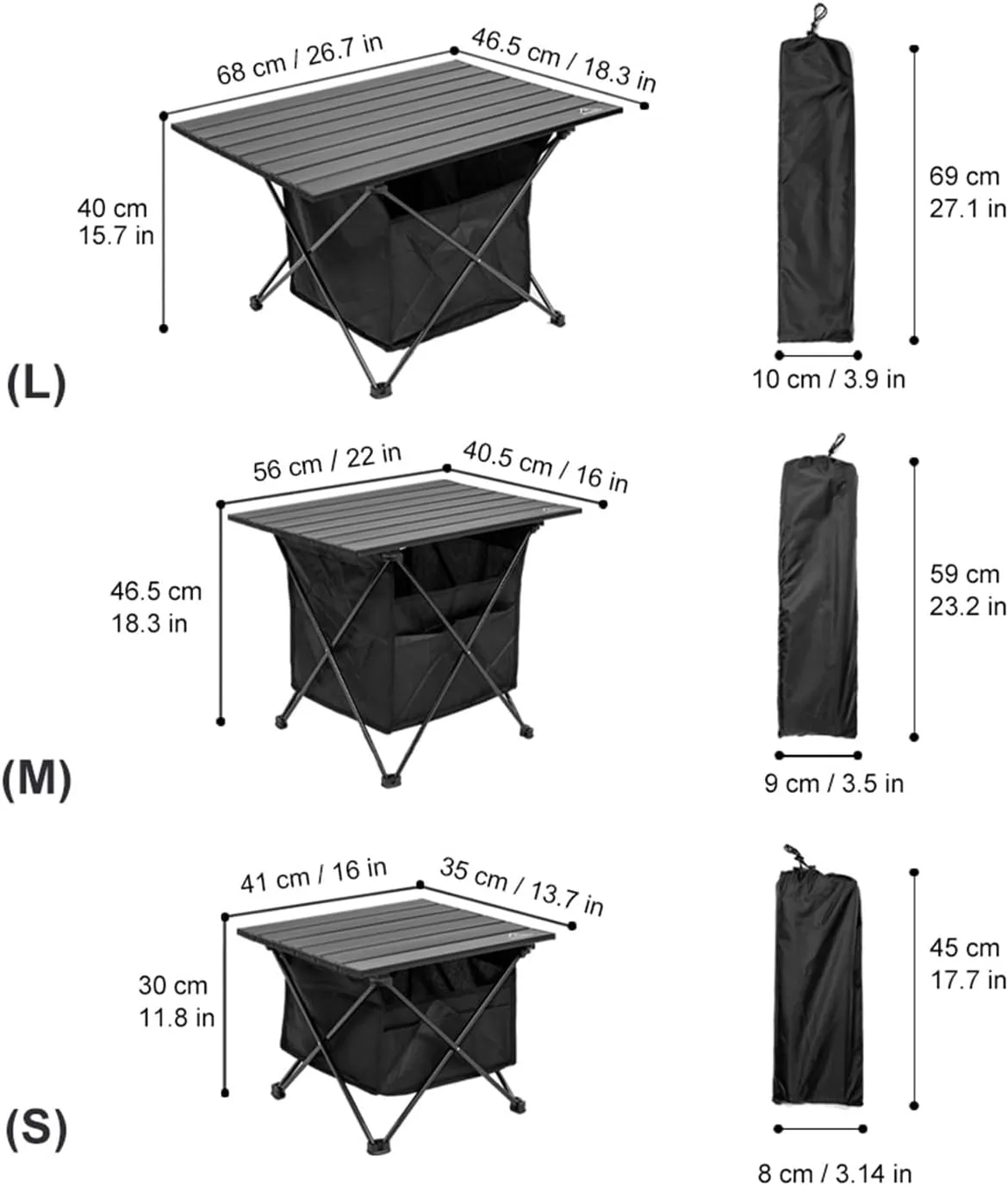 Folding Dining Table Outdoor Recreation Kitchen Tourist PlianteTravel Supplies Tourism Camping Folding Roll Tables Picnic Foldable Desks (Color : L Table with Bag)