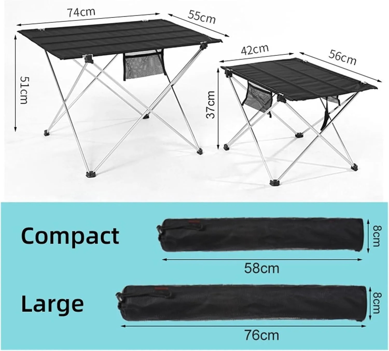 Folding Dining Table Ultra Light Aluminum Alloy Traveling Table Fishing Portable Folding Table Outdoor Camping Home Barbecue Picnic (Color : 8259-Gray)