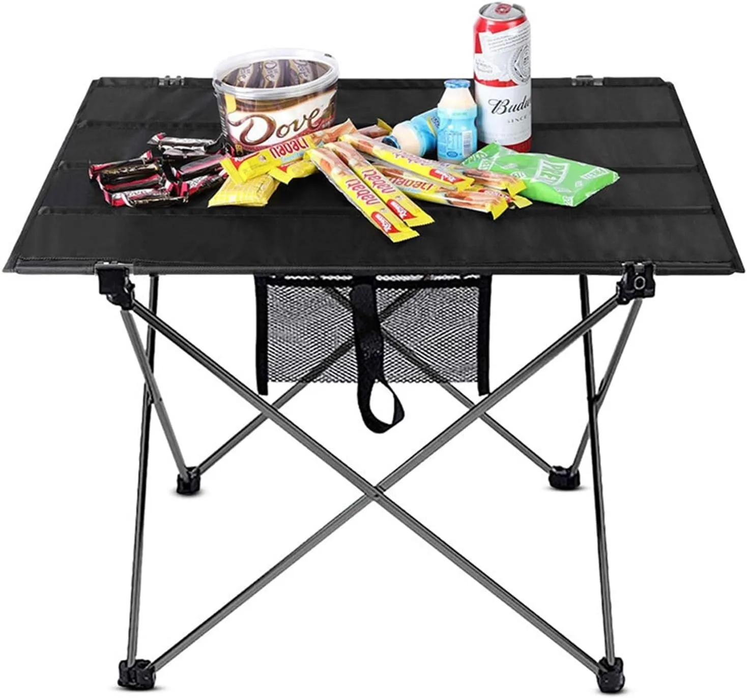 Folding Dining Table Ultra Light Aluminum Alloy Traveling Table Fishing Portable Folding Table Outdoor Camping Home Barbecue Picnic (Color : 8259-Gray)